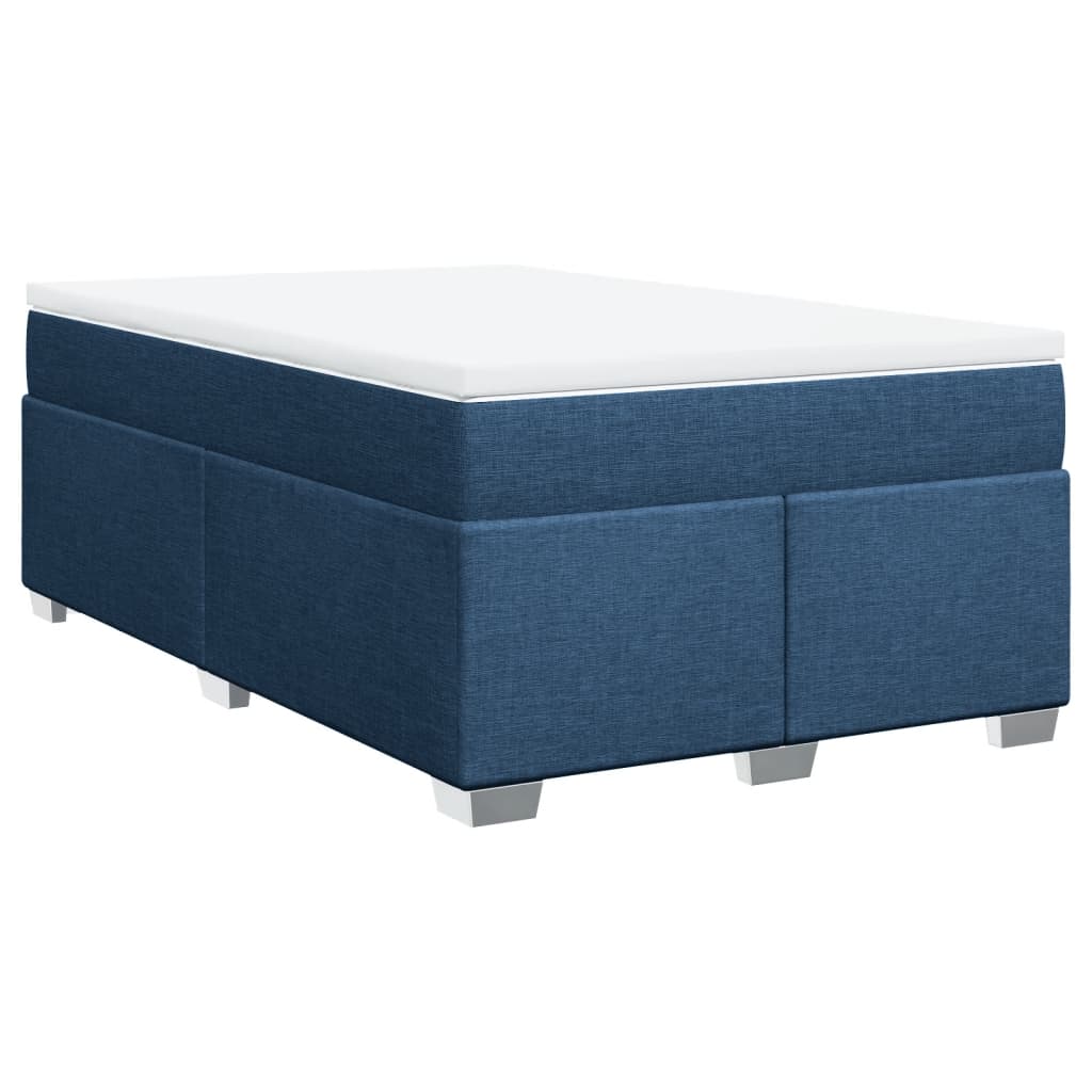 Krevet s oprugama i madracem plavi 120 x 200 cm od tkanine