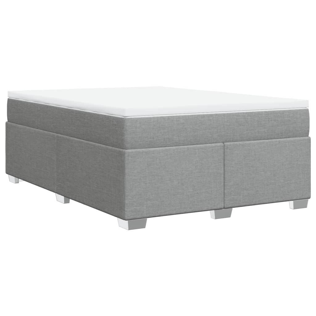 Krevet box spring s madracem svjetlosivi 140x200 cm od tkanine