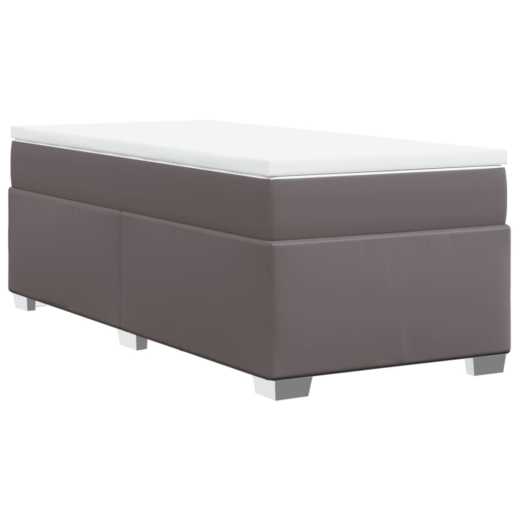 Krevet s oprugama i madracem sivi 80 x 200 cm od umjetne kože