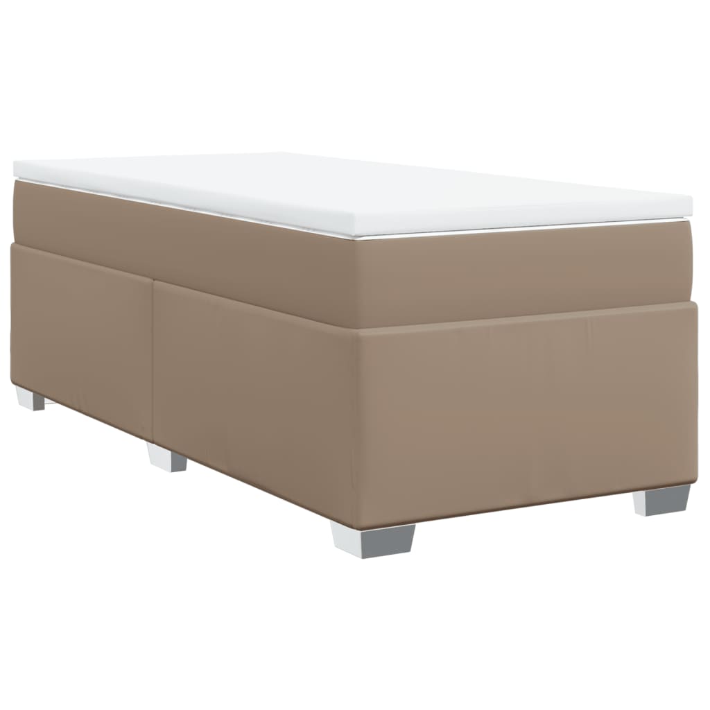 Krevet s oprugama i madrac cappuccino 90x200 cm od umjetne kože