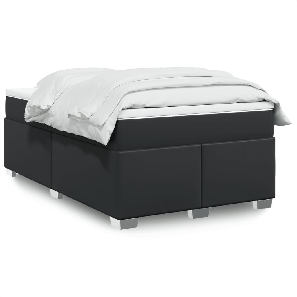 Krevet s oprugama i madracem crni 120x190 cm od umjetne kože