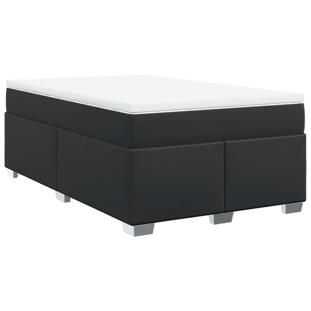 Krevet s oprugama i madracem crni 120 x 200 cm od umjetne kože