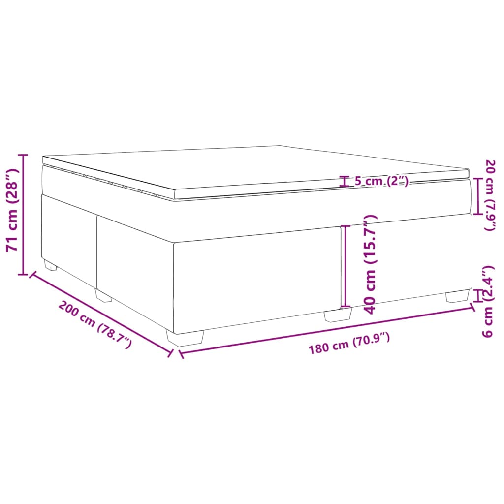 Krevet box spring s madracem cappuccino 180x200 cm umjetna koža