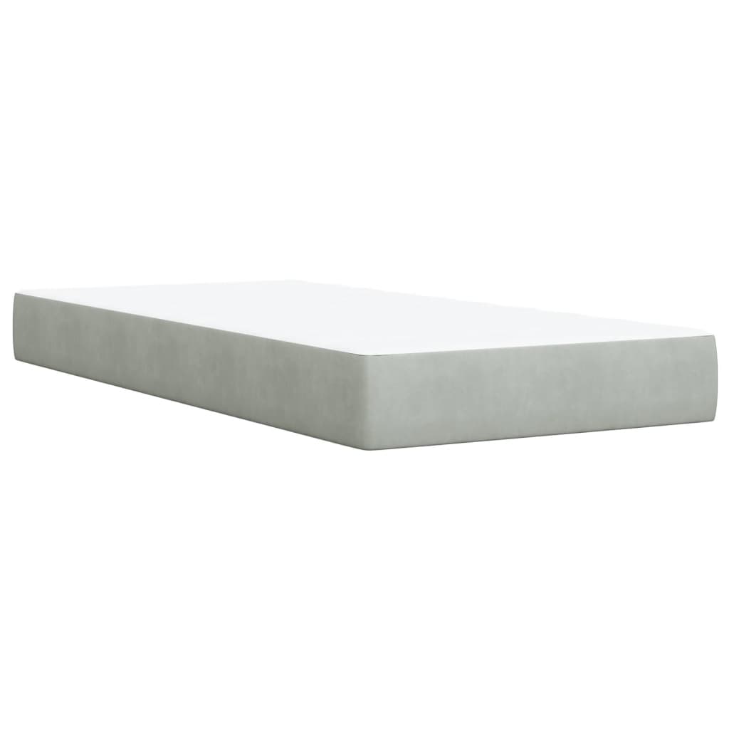 Box spring krevet s madracem svjetlosivi 80 x 200 cm baršunasti