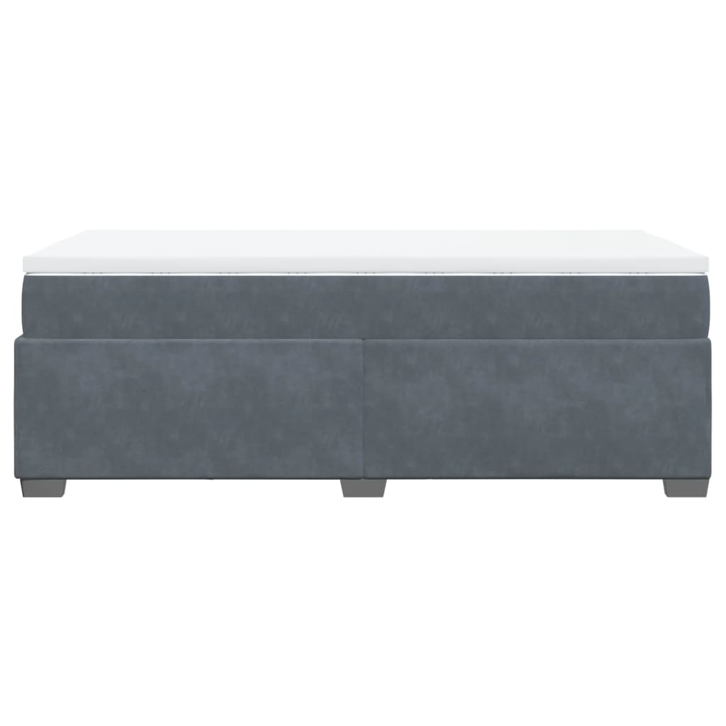 Box spring krevet s madracem tamnosivi 80 x 200 cm baršunasti