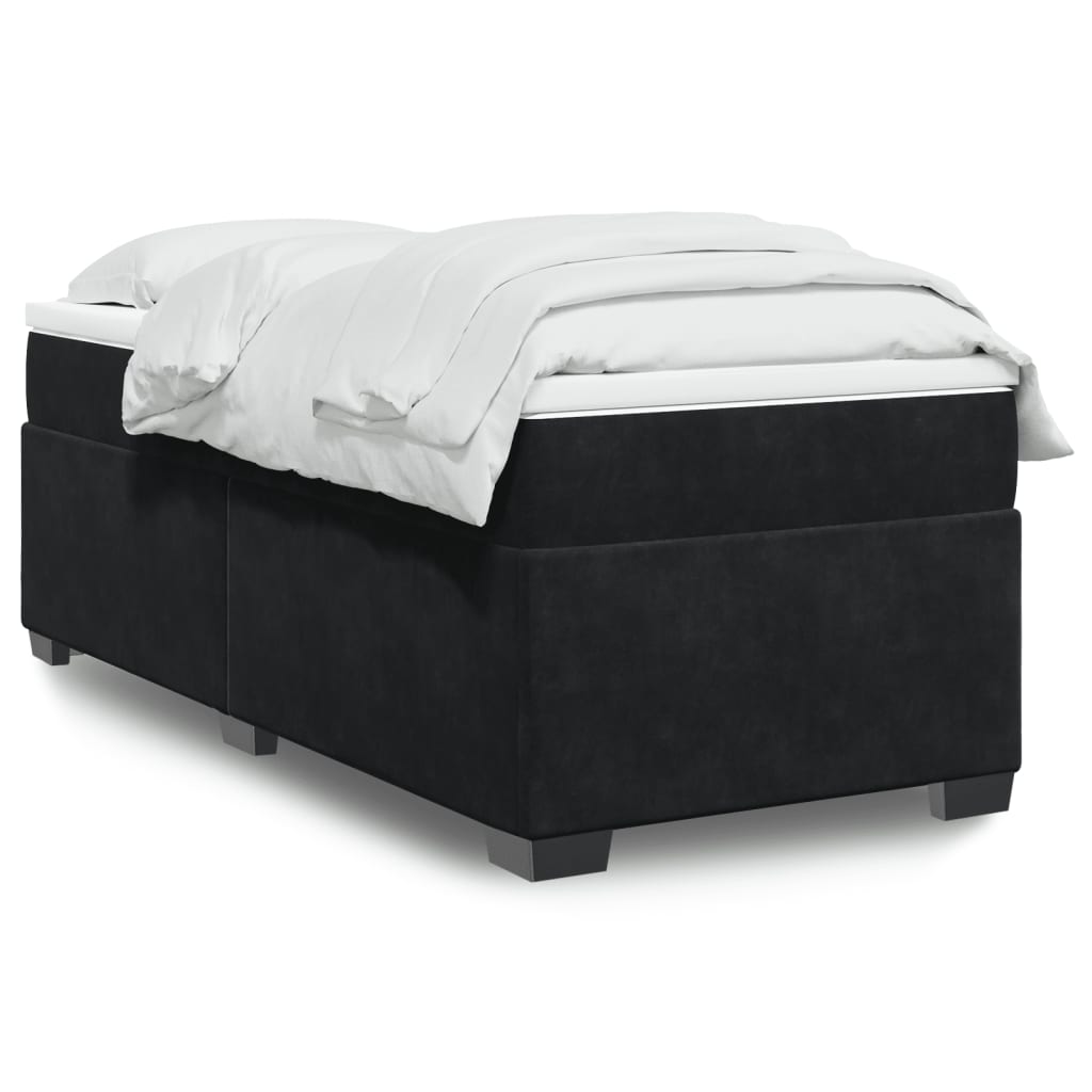 Box spring krevet s madracem crni 80 x 200 cm baršunasti