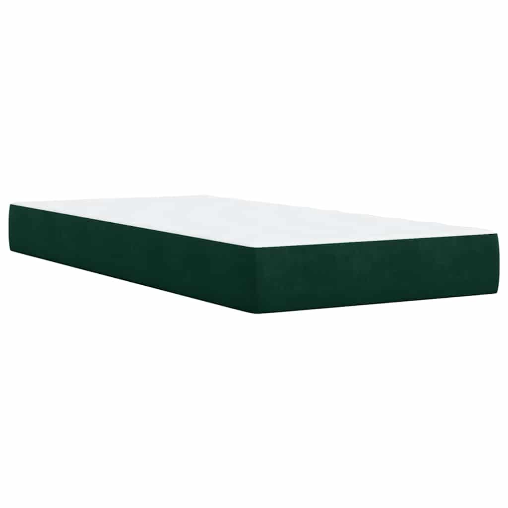 Box spring krevet s madracem tamnozeleni 80 x 200 cm baršunasti