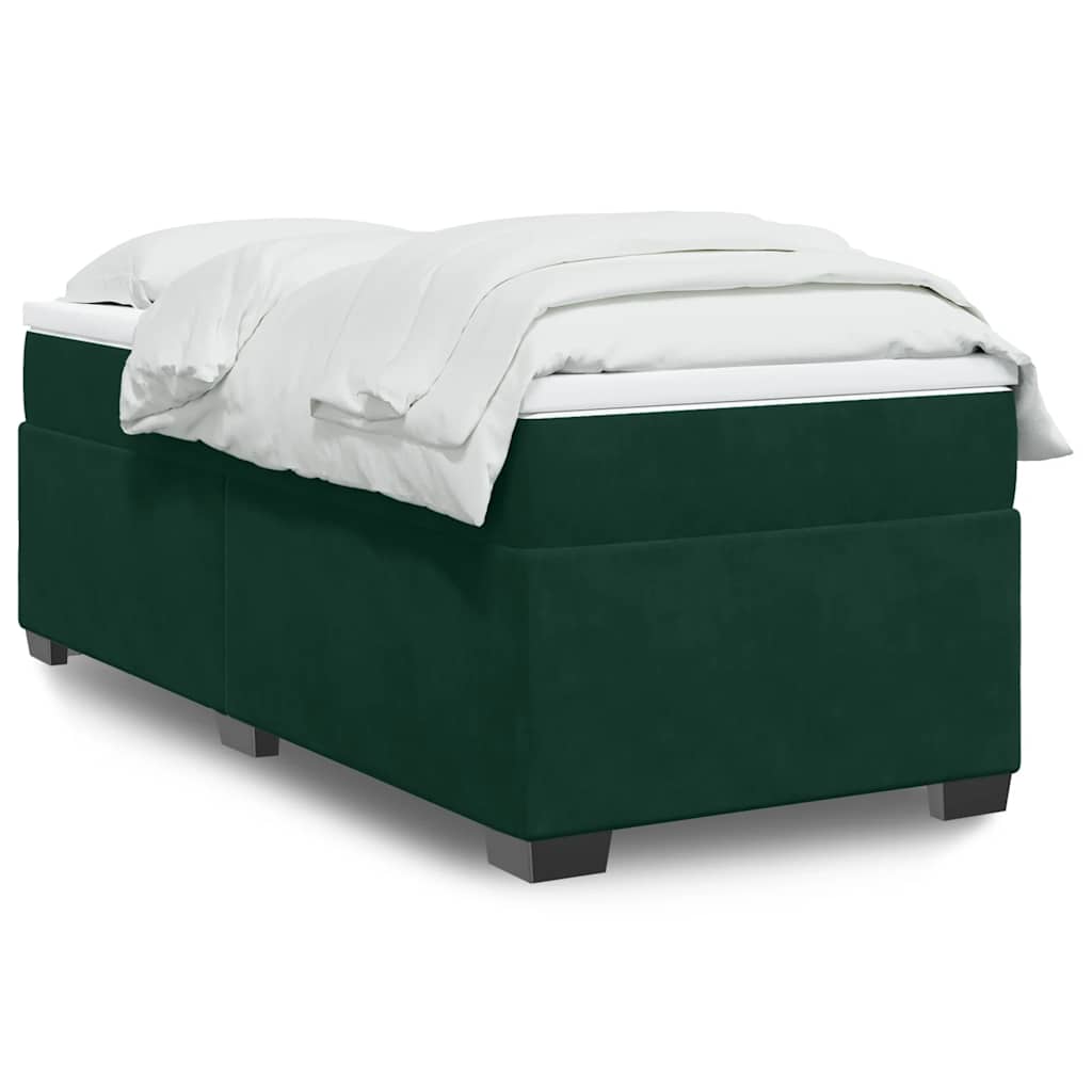 Box spring krevet s madracem tamnozeleni 80 x 200 cm baršunasti