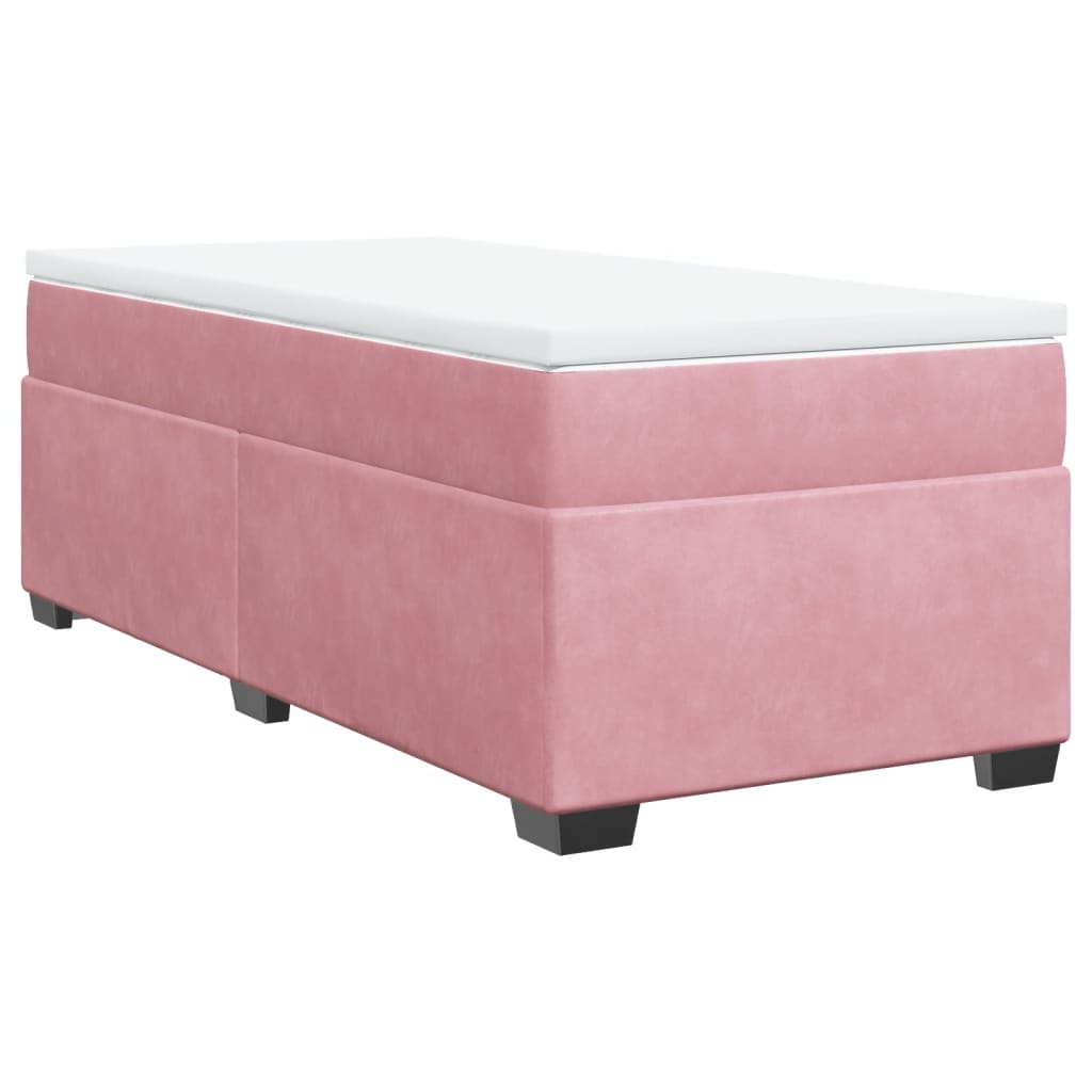 Box spring krevet s madracem ružičasti 80 x 200 cm baršunasti
