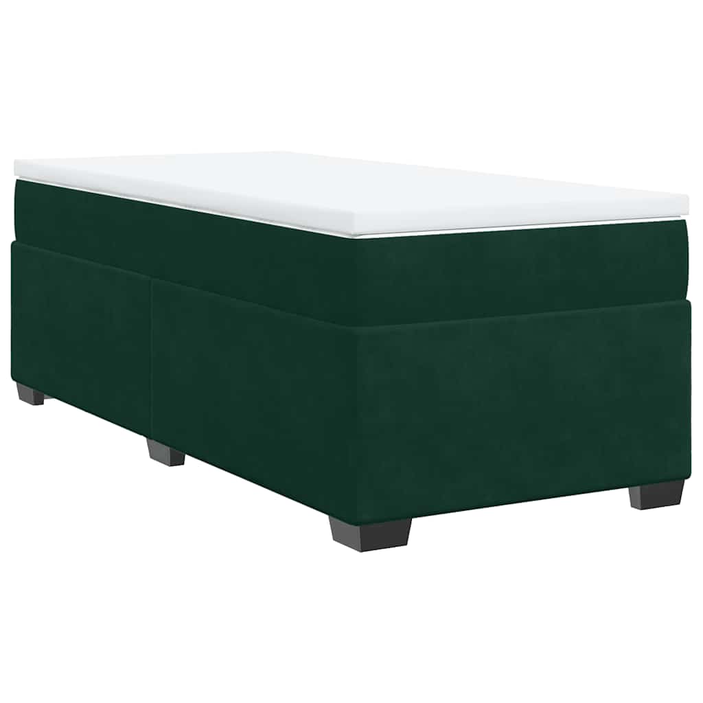 Box spring krevet s madracem tamnozeleni 90x190 cm baršunasti