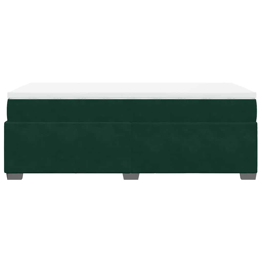 Box spring krevet s madracem tamnozeleni 90x190 cm baršunasti