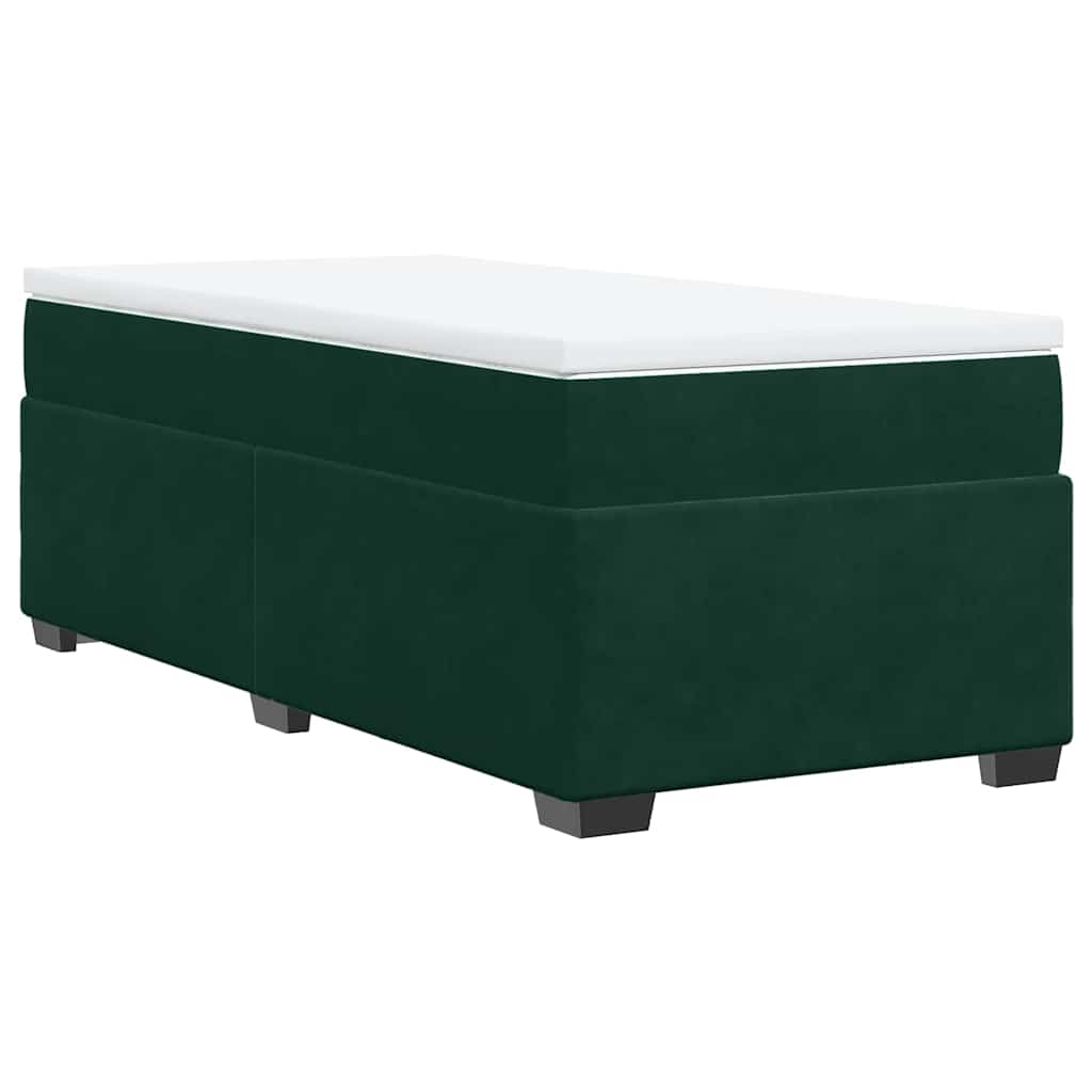 Box spring krevet s madracem tamnozeleni 90x190 cm baršunasti