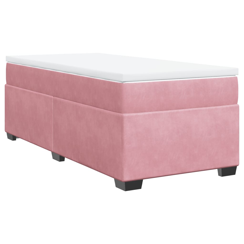 Box spring krevet s madracem ružičasti 90x190 cm baršunasti
