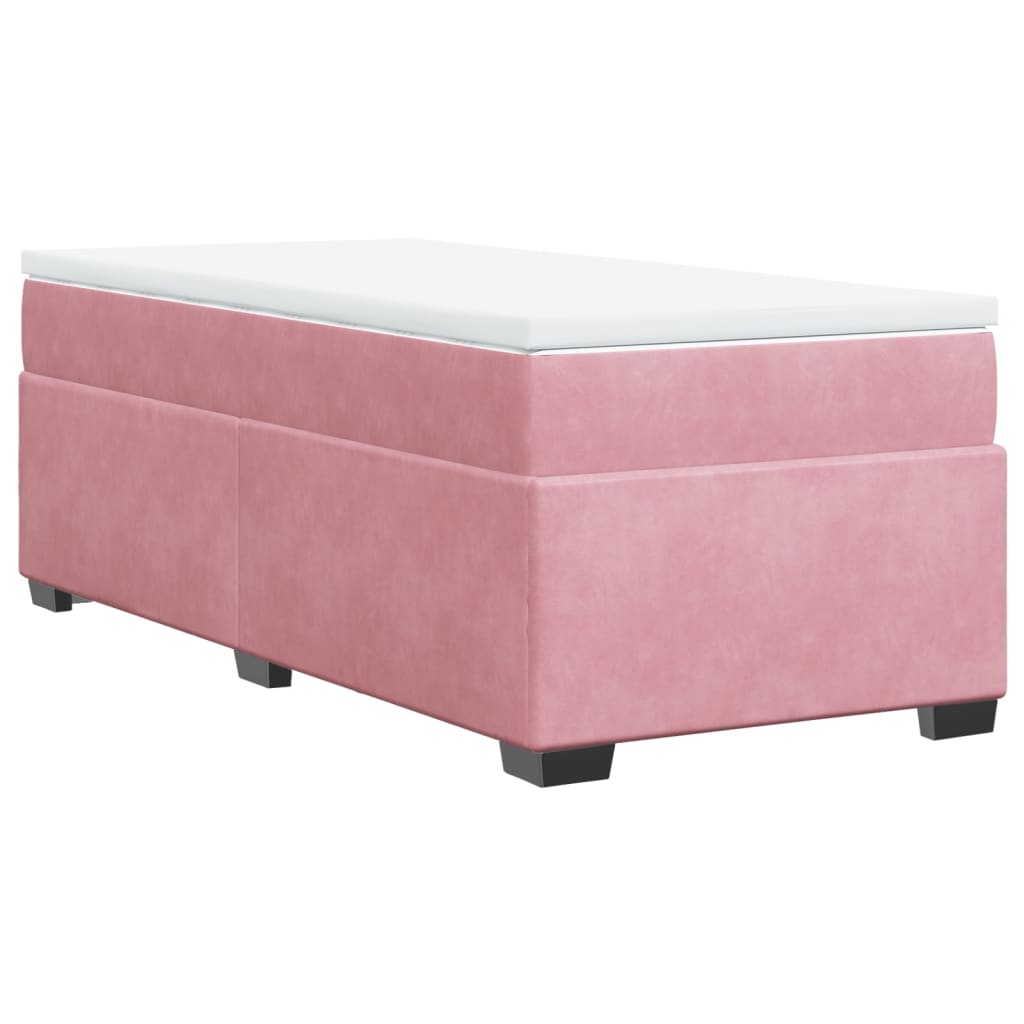 Box spring krevet s madracem ružičasti 90x190 cm baršunasti