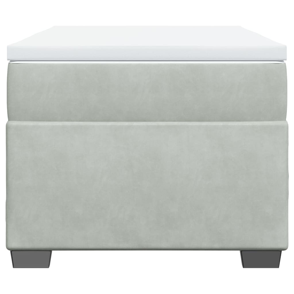 Box spring krevet s madracem svjetlosivi 100x200 cm baršunasti
