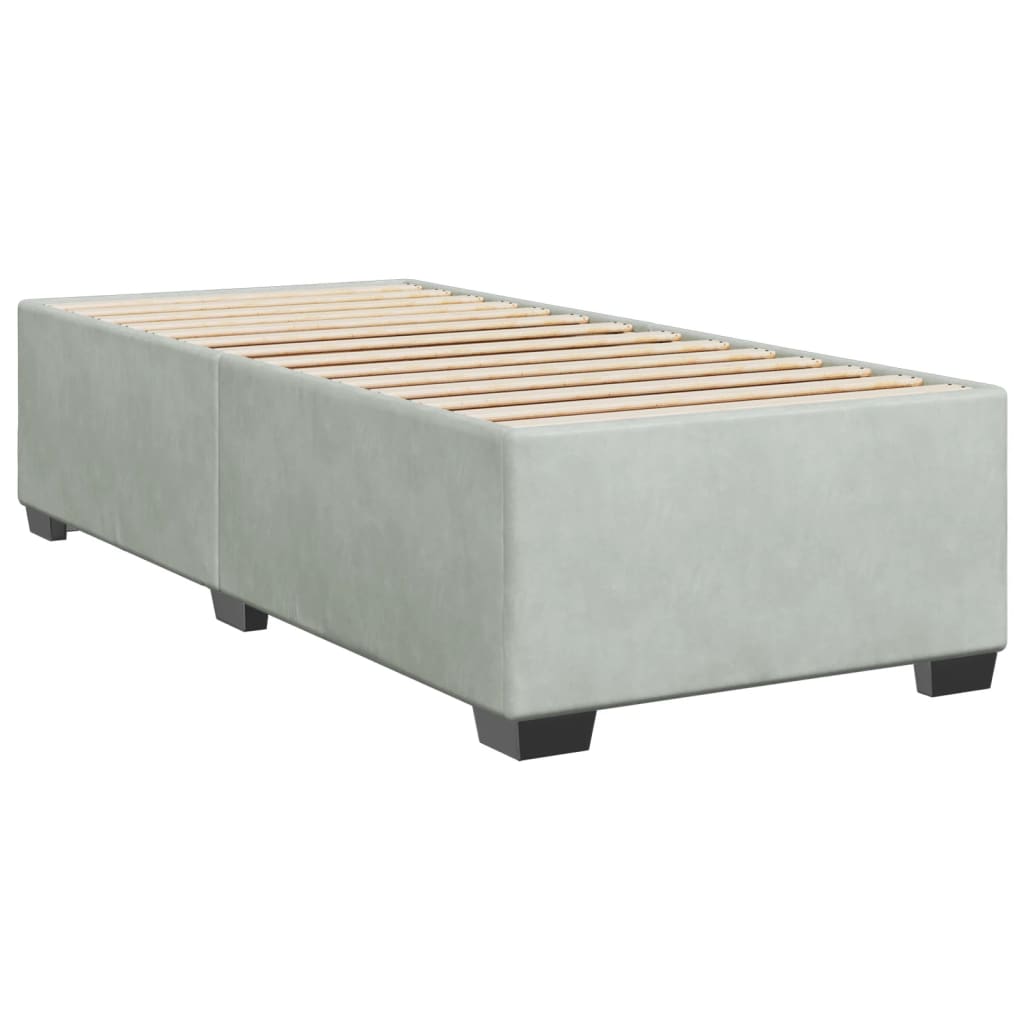 Box spring krevet s madracem svjetlosivi 100x200 cm baršunasti