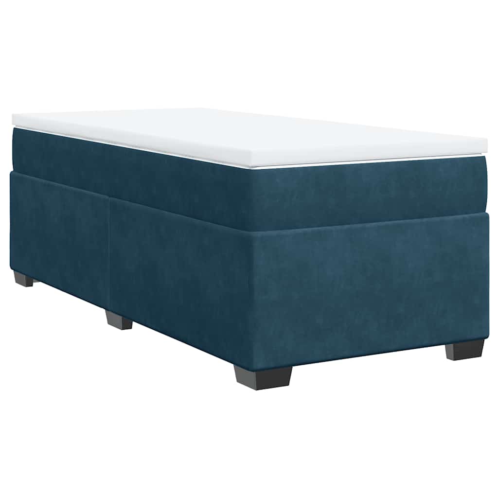 Box spring krevet s madracem tamnoplavi 100x200 cm baršunasti