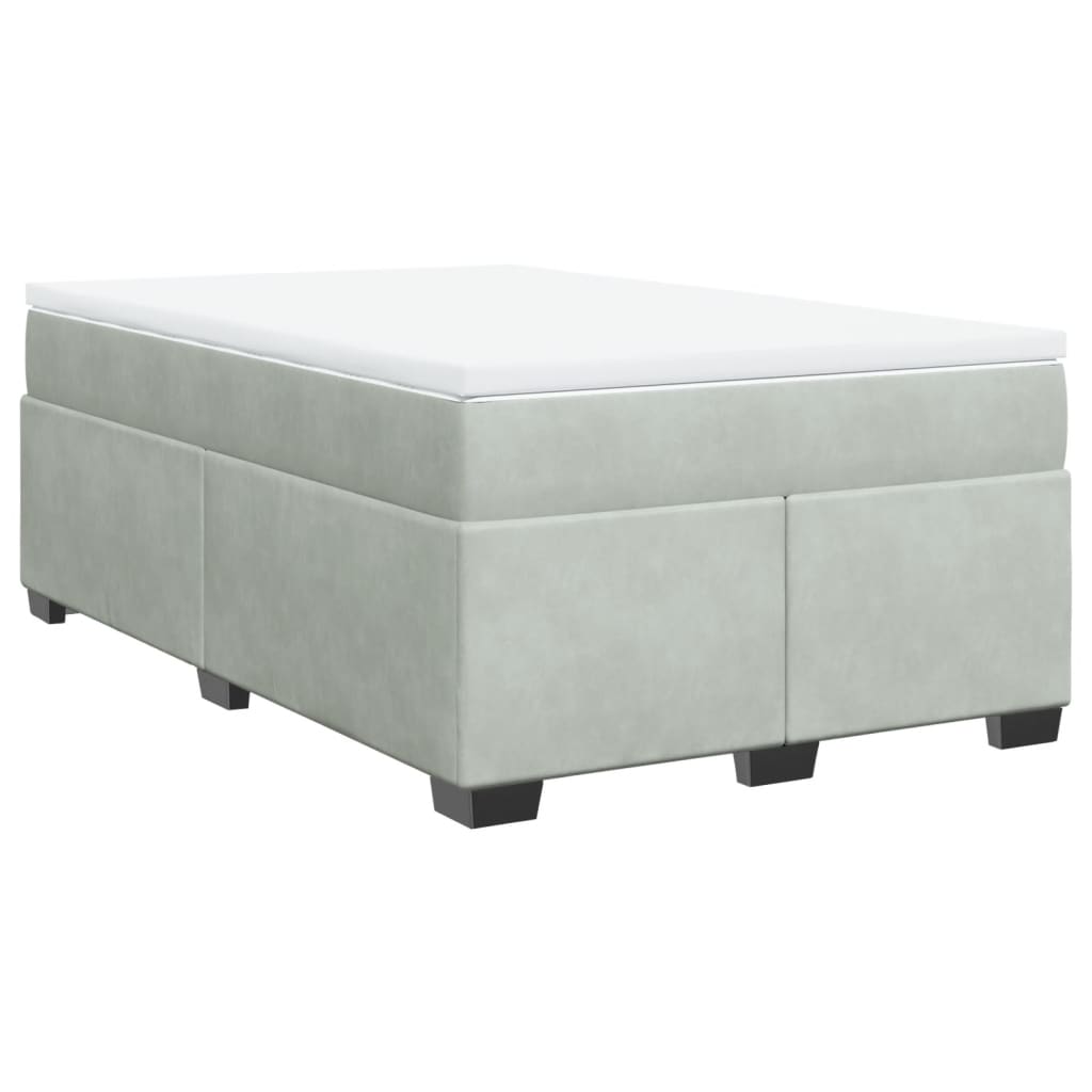 Box spring krevet s madracem svjetlosivi 120x200 cm baršunasti