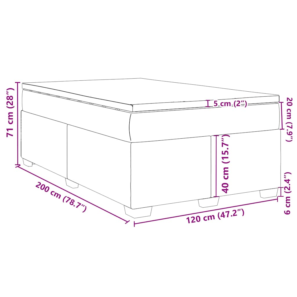 Box spring krevet s madracem tamnoplavi 120 x 200 cm baršunasti