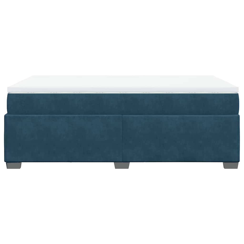 Box spring krevet s madracem tamnoplavi 120 x 200 cm baršunasti