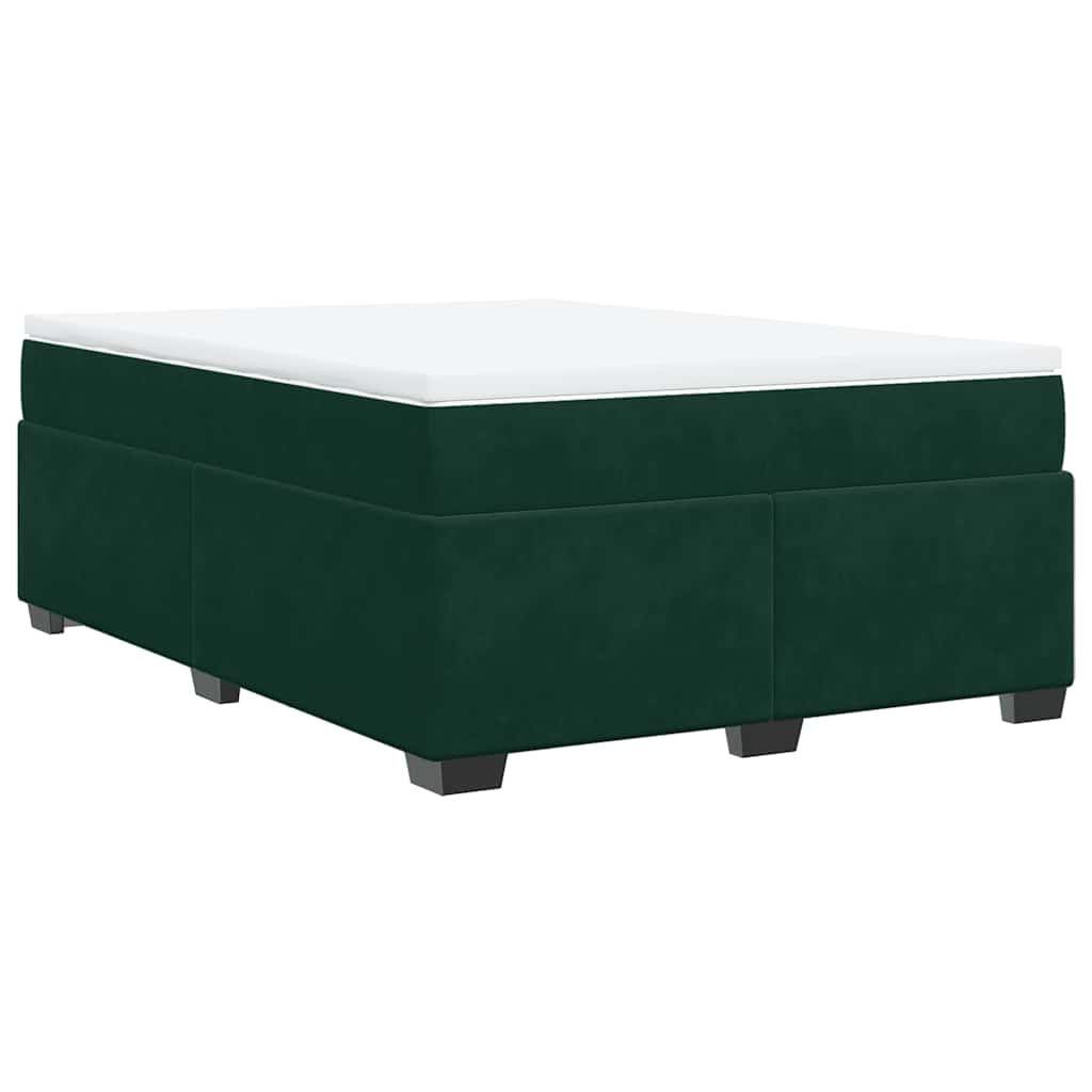 Krevet s oprugama i madracem tamnozeleni 160x200 cm baršunasti