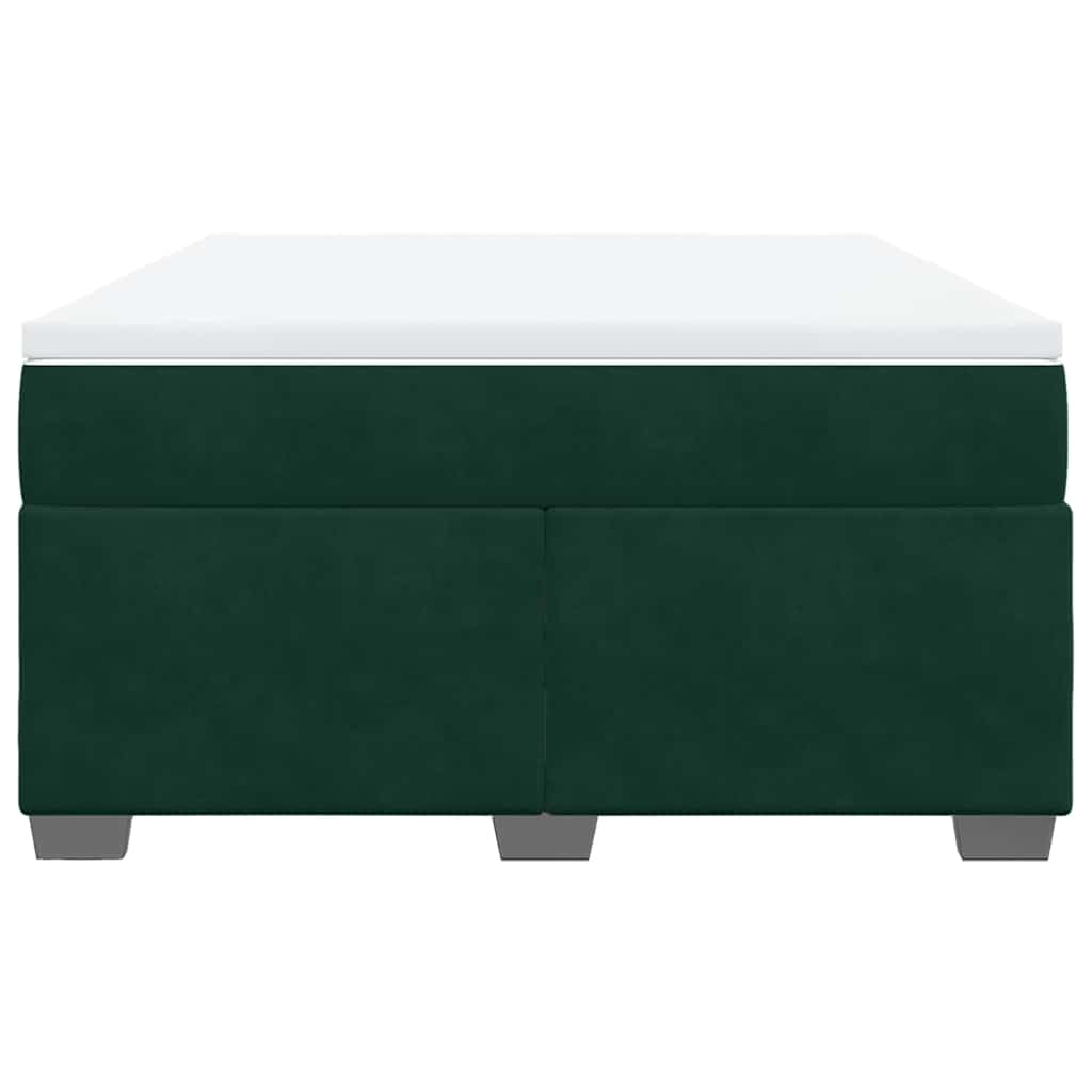 Krevet s oprugama i madracem tamnozeleni 160x200 cm baršunasti