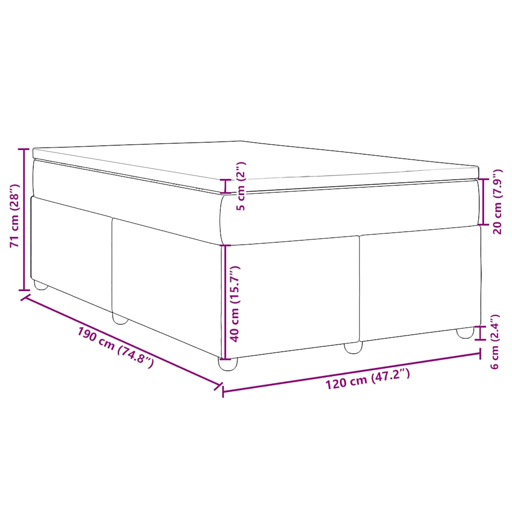 Krevet s oprugama i madracem krem 100 x 200 cm od tkanine