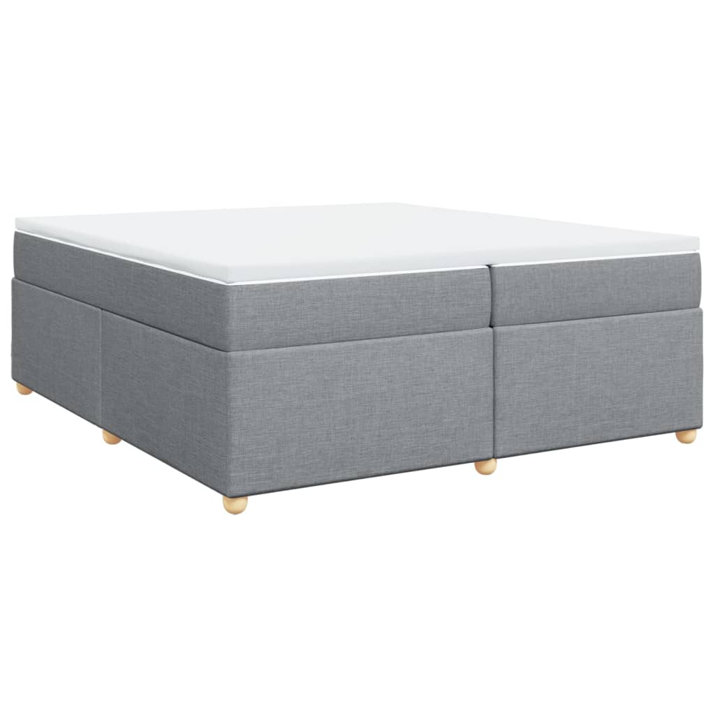 Krevet s oprugama i madracem svjetlosivi 200 x 200cm od tkanine