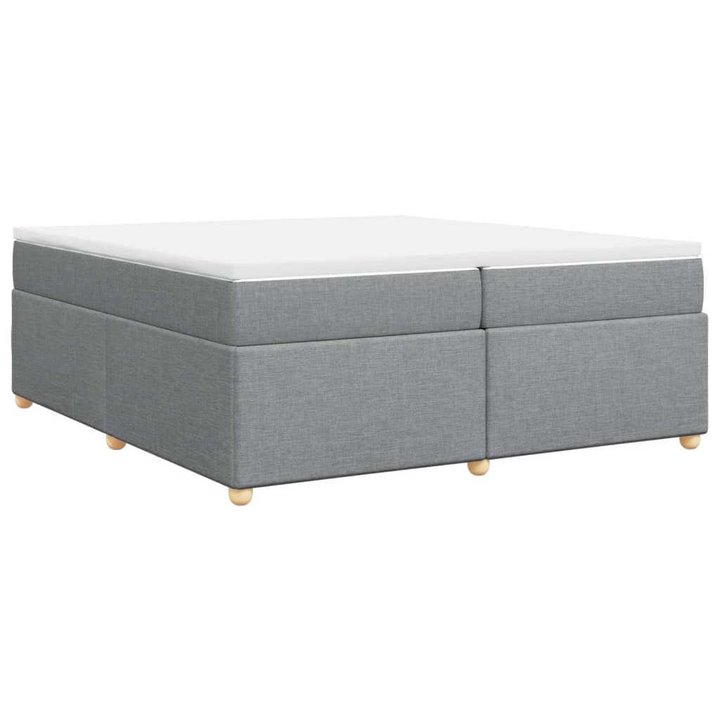 Krevet s oprugama i madracem svjetlosivi 200 x 200cm od tkanine