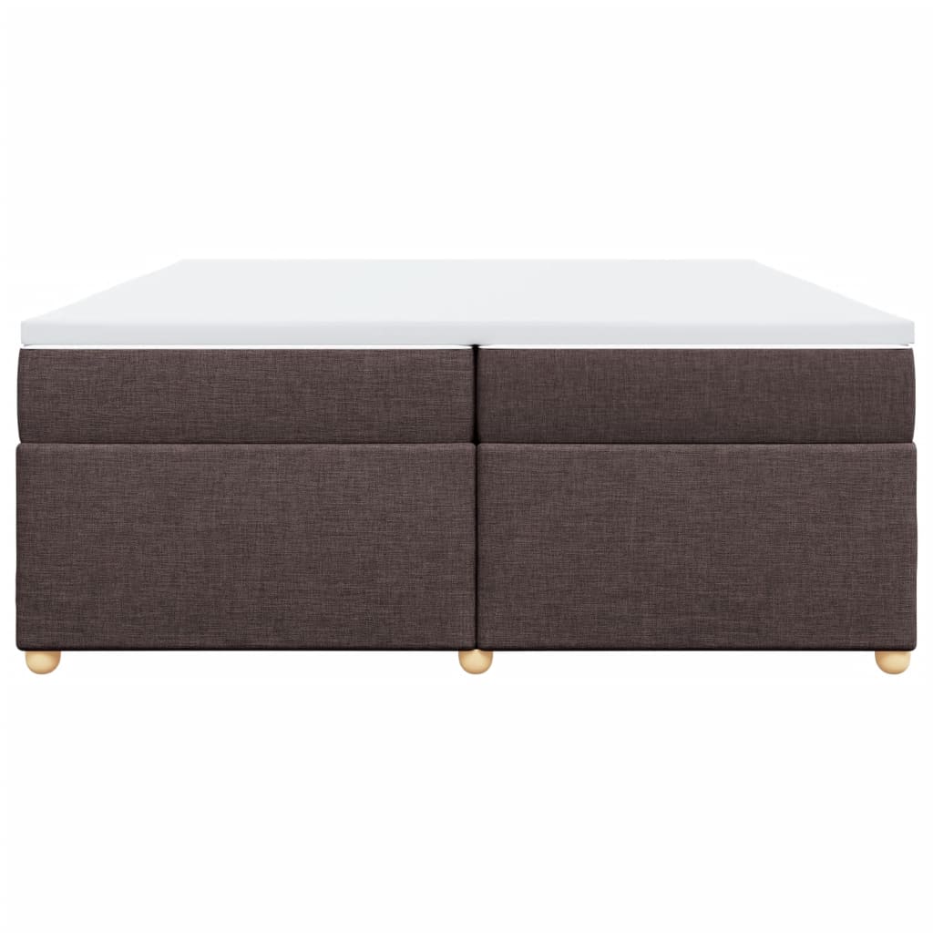 Krevet s oprugama i madracem tamnosmeđi 200x200 cm od tkanine