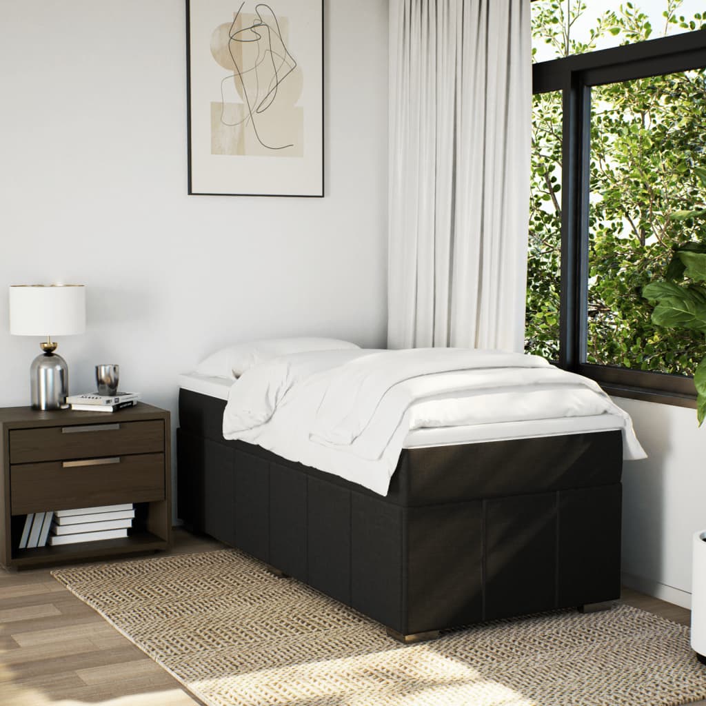 Box spring krevet s madracem crni 80 x 200 cm od tkanine