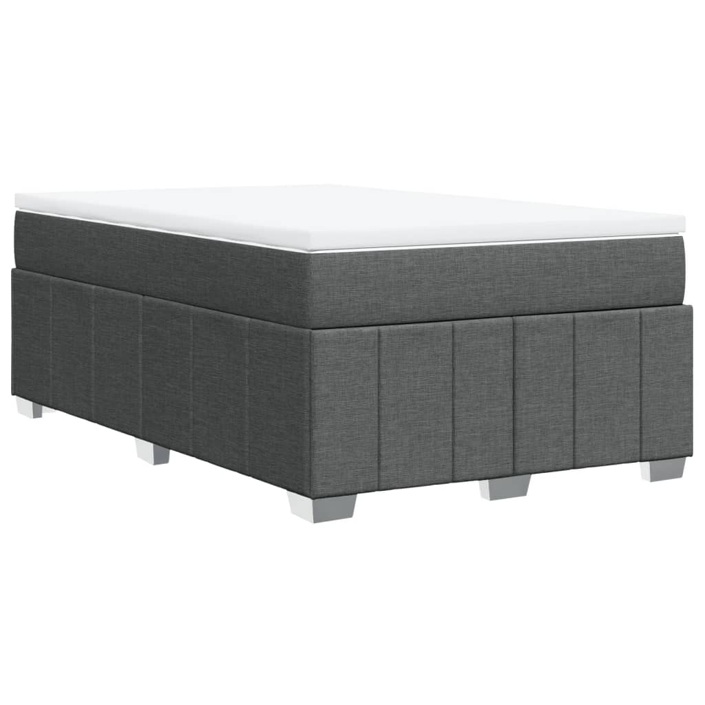 Krevet box spring s madracem tamnosivi 120 x 190 cm tkanina