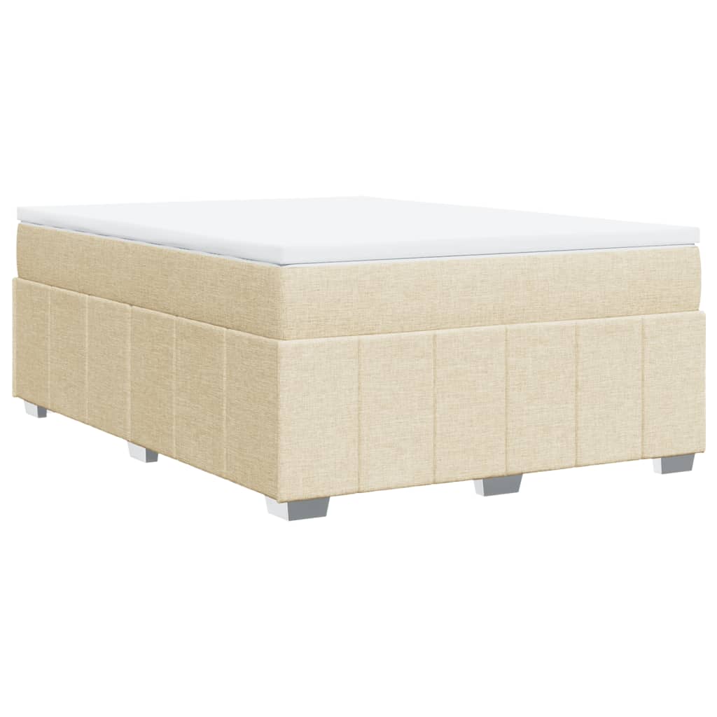 Krevet s oprugama i madracem krem 140x200 cm od tkanine