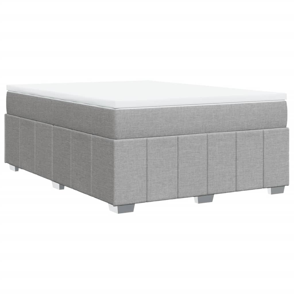 Krevet box spring s madracem svjetlosiva 160x200 cm tkanina