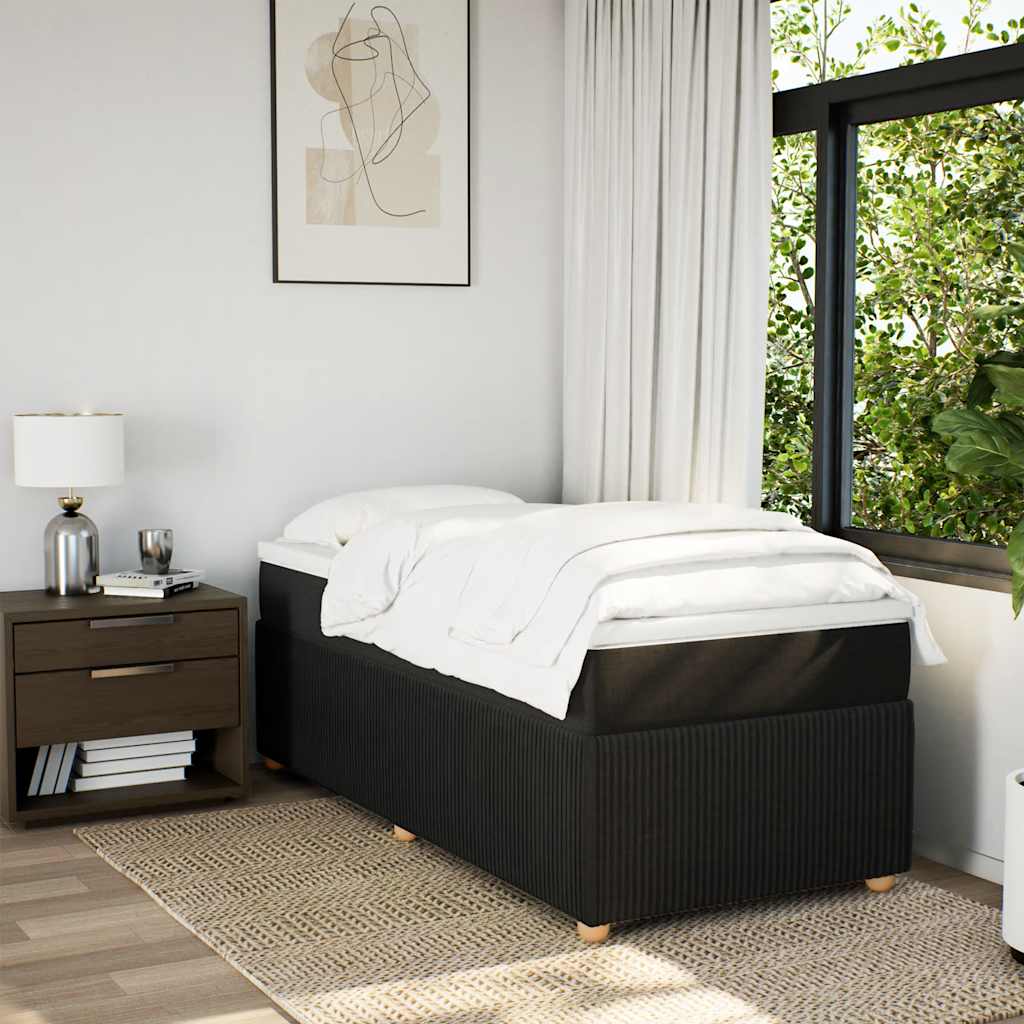Box spring krevet s madracem crni 80 x 200 cm od tkanine