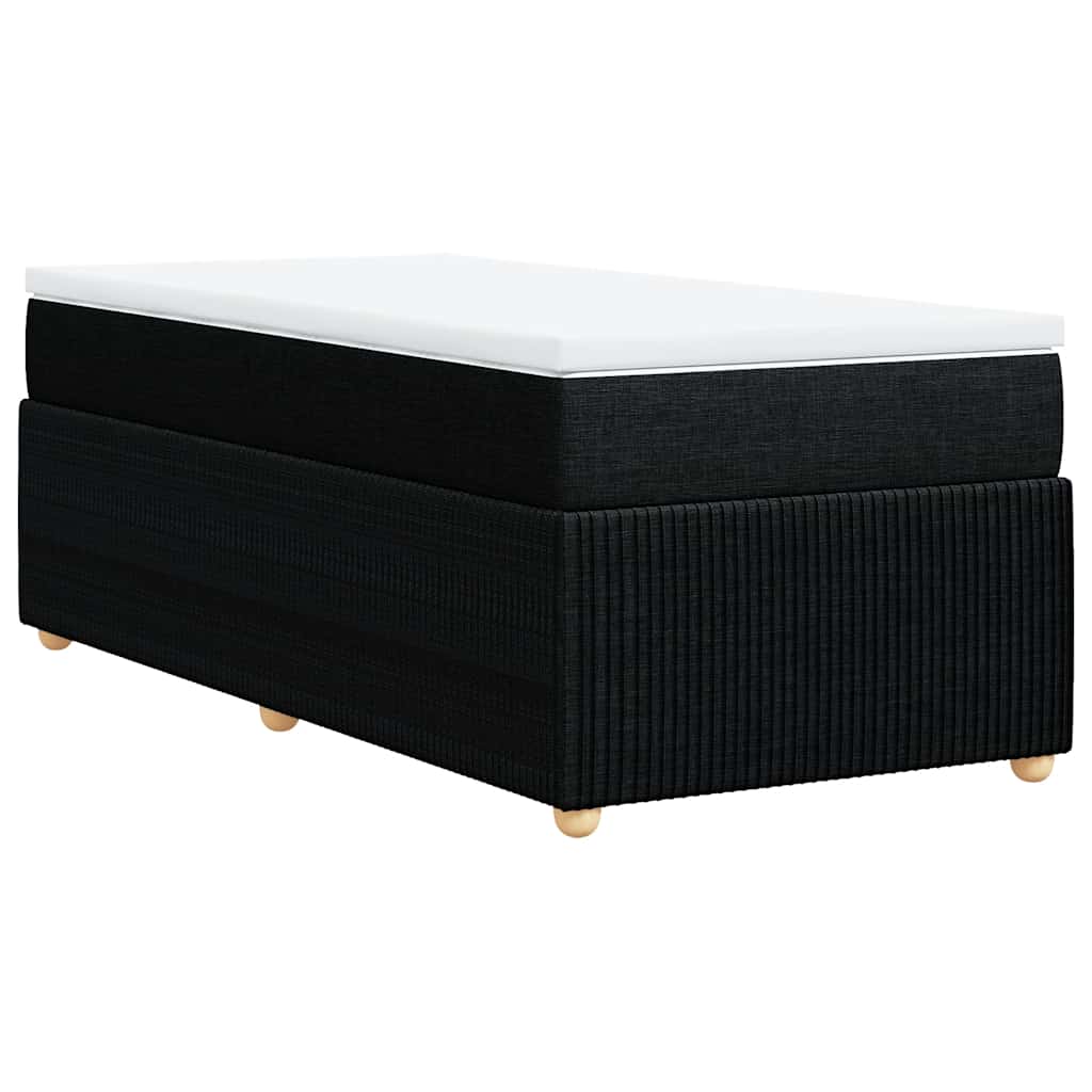Box spring krevet s madracem crni 90x190 cm od tkanine