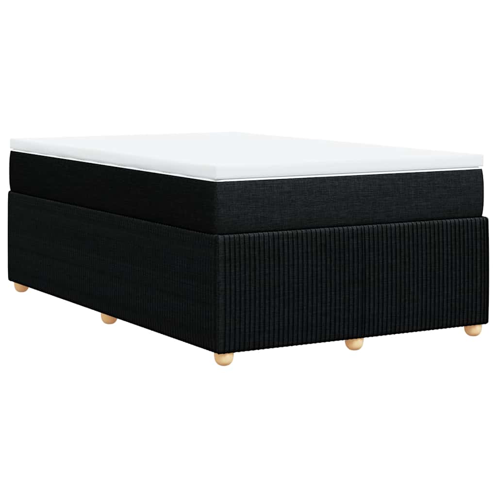 Krevet s oprugama i madracem crni 120 x 200cm od tkanine
