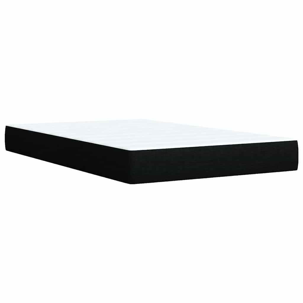 Krevet s oprugama i madracem crni 120 x 200cm od tkanine