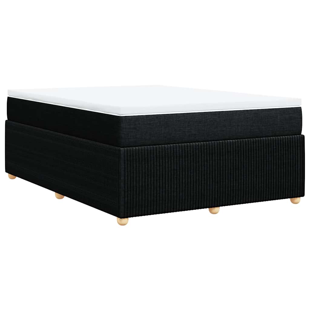Krevet s oprugama i madracem crni 140 x 190 cm od tkanine