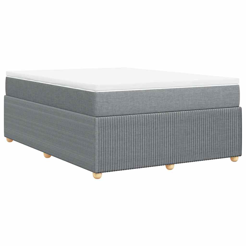 Krevet box spring s madracem svjetlosivi 140x200 cm od tkanine