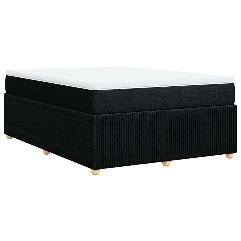 Krevet s oprugama i madracem crni 140x200 cm od tkanine