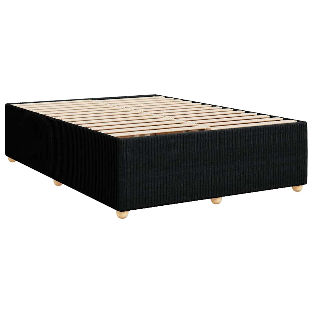 Krevet s oprugama i madracem crni 140x200 cm od tkanine