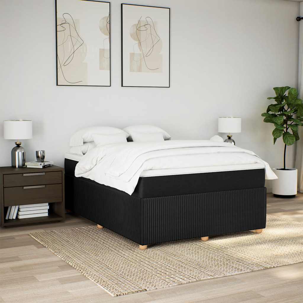 Krevet s oprugama i madracem crni 160x200 cm od tkanine