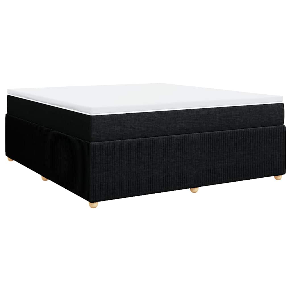 Krevet s oprugama i madracem crni 180x200 cm od tkanine