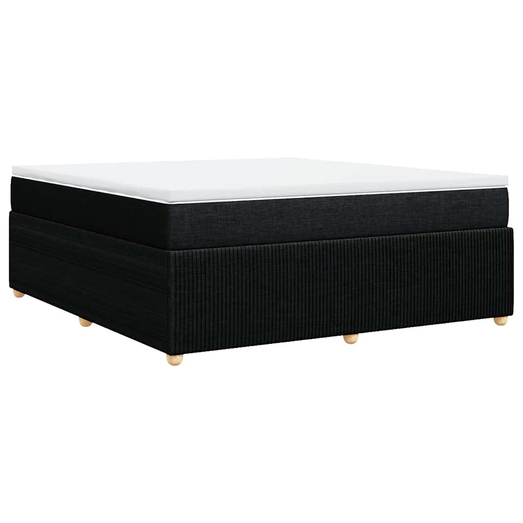 Krevet s oprugama i madracem crni 180x200 cm od tkanine
