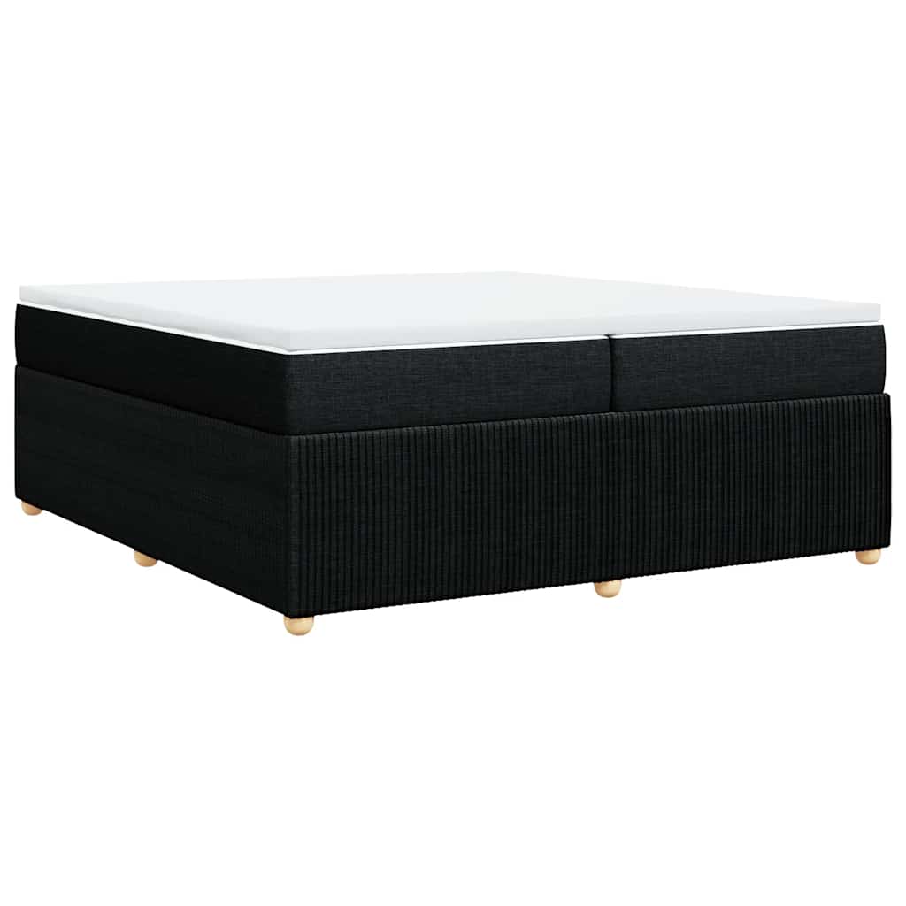 Krevet s oprugama i madracem crni 200x200 cm od tkanine