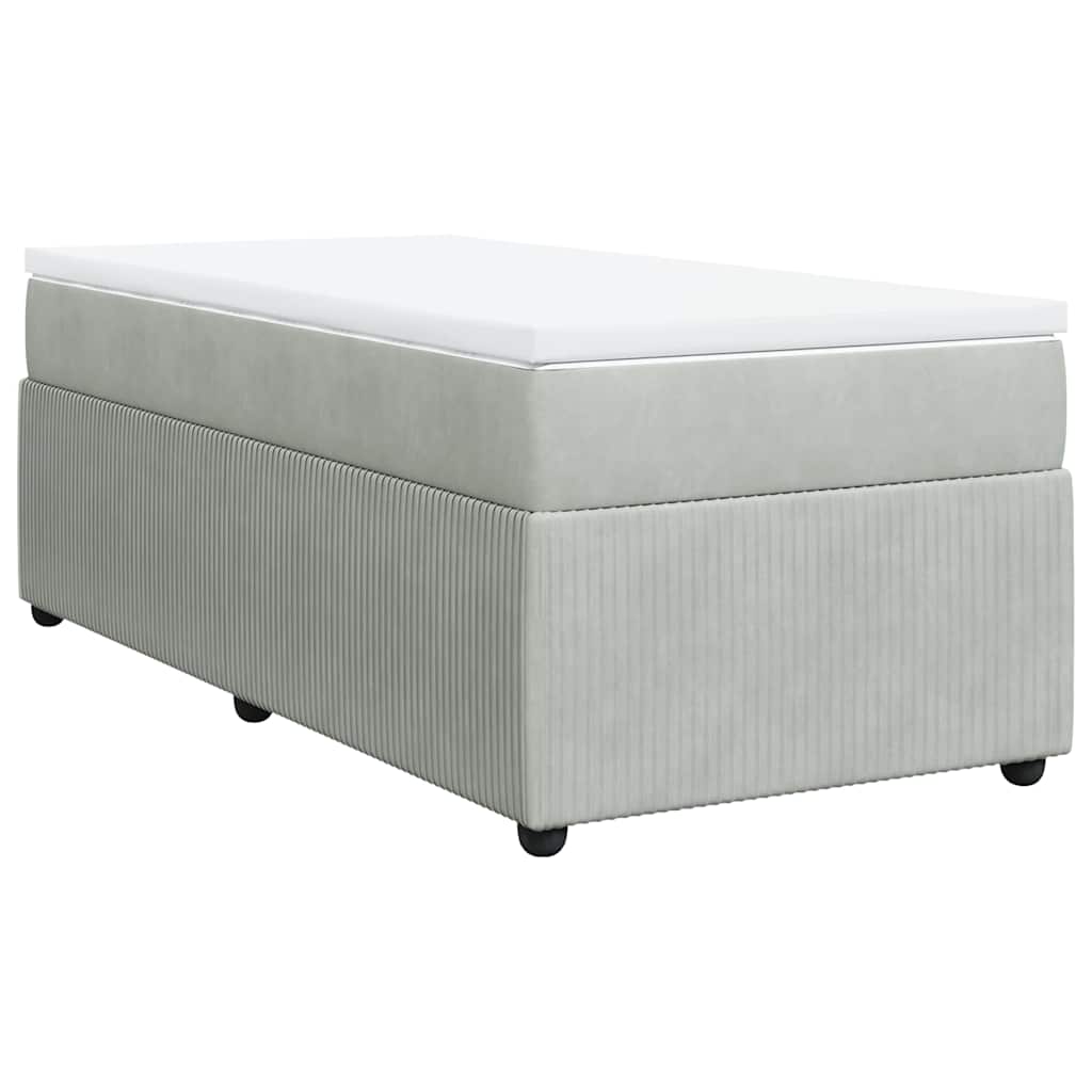 Box spring krevet s madracem svjetlosivi 80 x 200 cm baršunasti