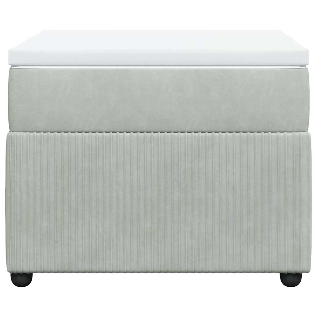 Box spring krevet s madracem svjetlosivi 80 x 200 cm baršunasti