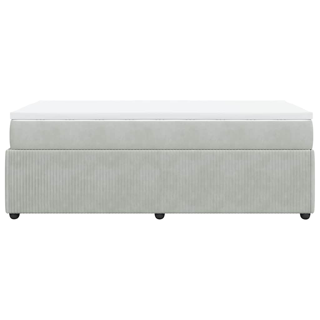 Box spring krevet s madracem svjetlosivi 80 x 200 cm baršunasti