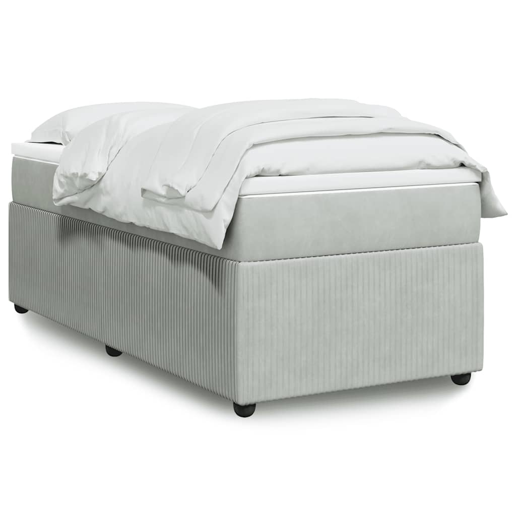Box spring krevet s madracem svjetlosivi 80 x 200 cm baršunasti